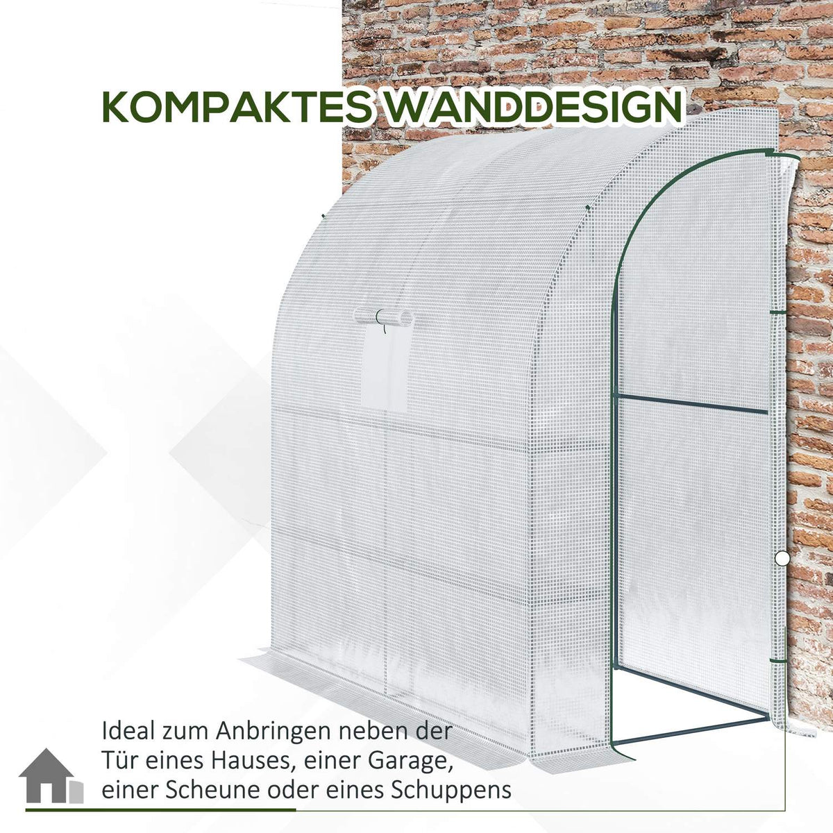 Foil greenhouse tomato greenhouse 200x100x215cm with mesh windows and roll-up doors UV protection in white for plants and garden
