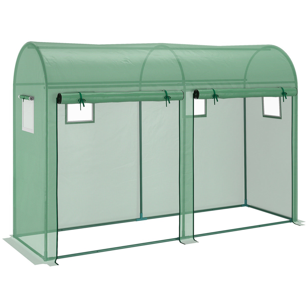 Foil greenhouse tomato greenhouse greenhouse 300 x 100 x 200 cm with 4 windows and 2 doors made of PE plastic and steel, ideal for garden