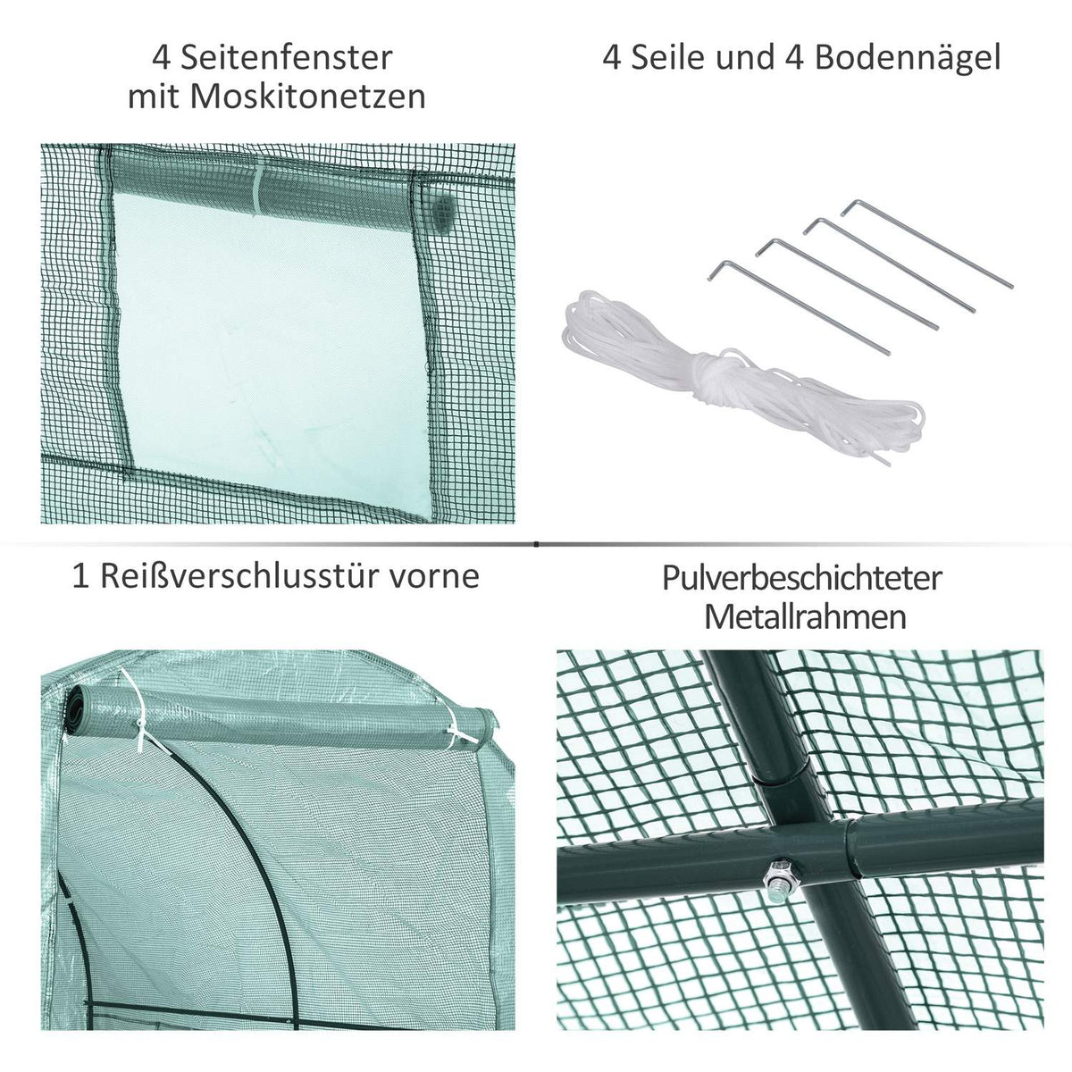 Foil greenhouse tomato greenhouse greenhouse foil tunnel cold frame with window green 245 x 200 x 198 cm