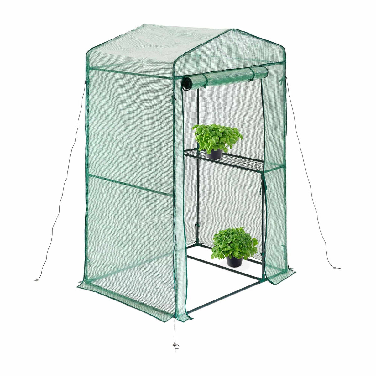 Foil greenhouse with shelf