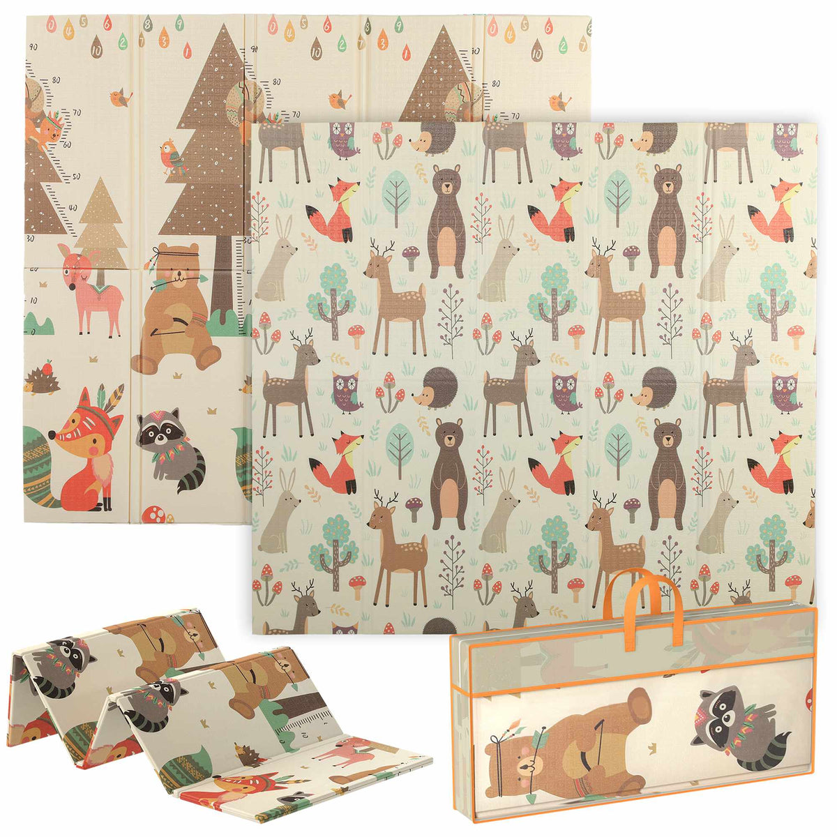 Foldable Baby Play Mat, Double-Sided, 196x176x1.5 cm