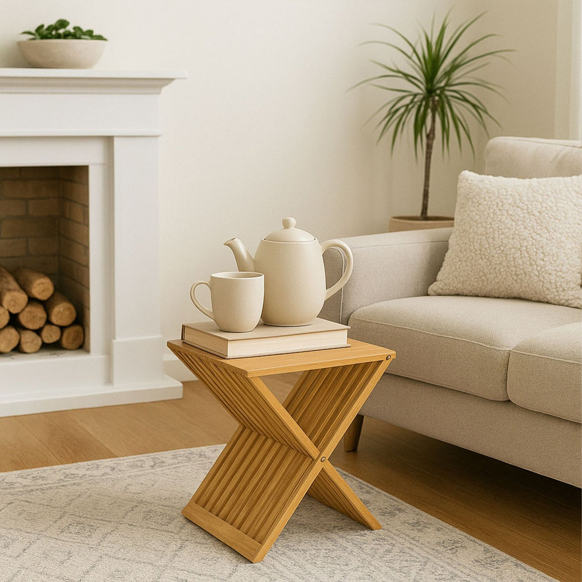 Foldable Bamboo Plant Stand – Multi-Use Display Stool