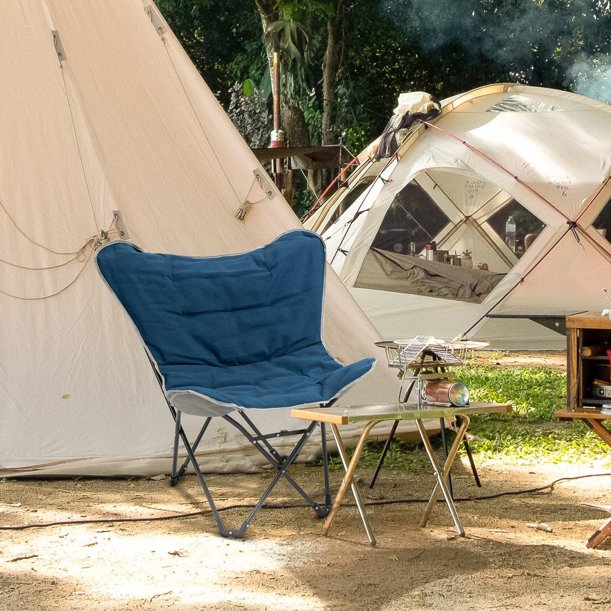 Foldable Camping Chair 120kg Load Capacity, Lightweight and Portable, with Armrests for Outdoor Activities