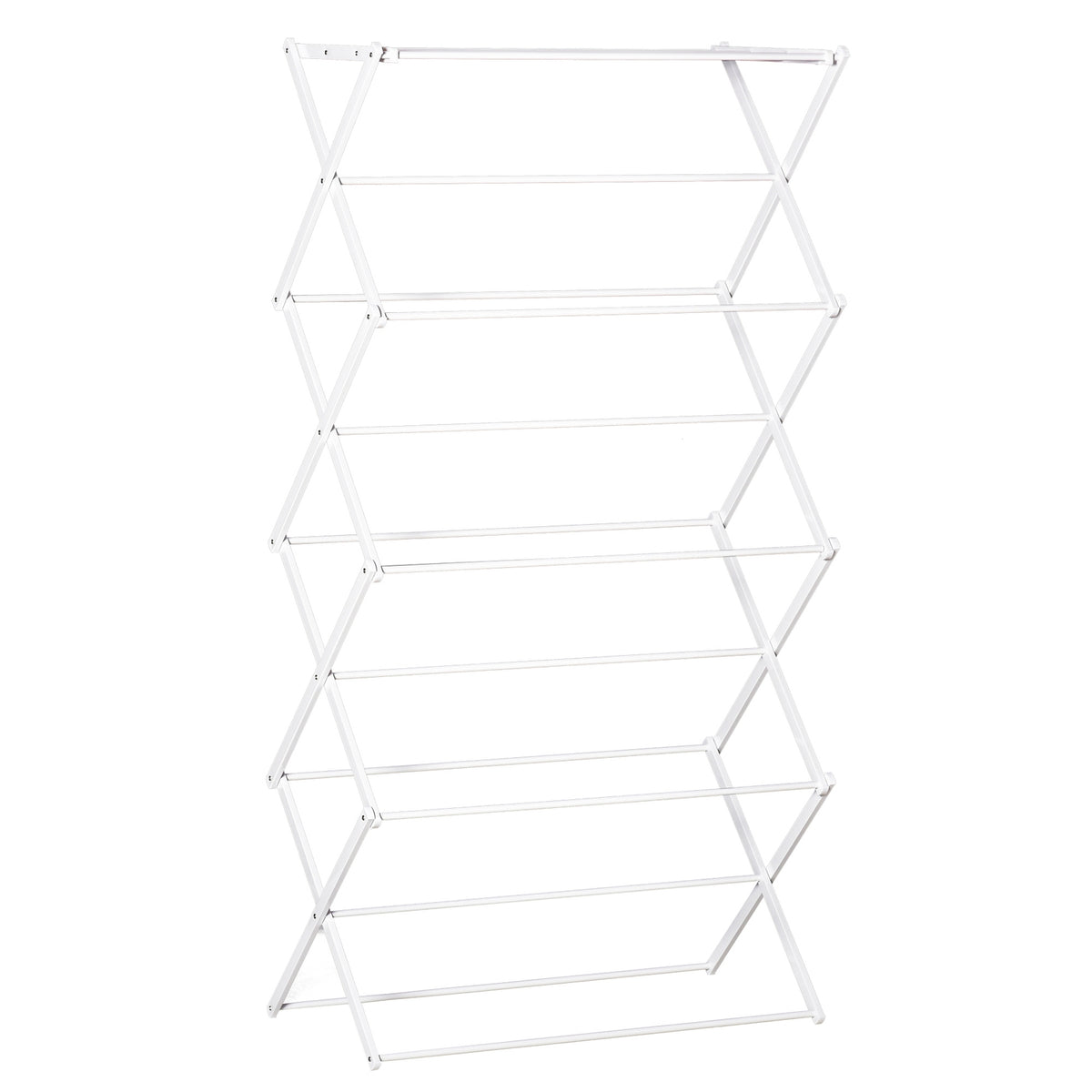 Foldable Clothes Airer 8 Levels Tower Dryer Metal Plastic White 74X35X144Cm