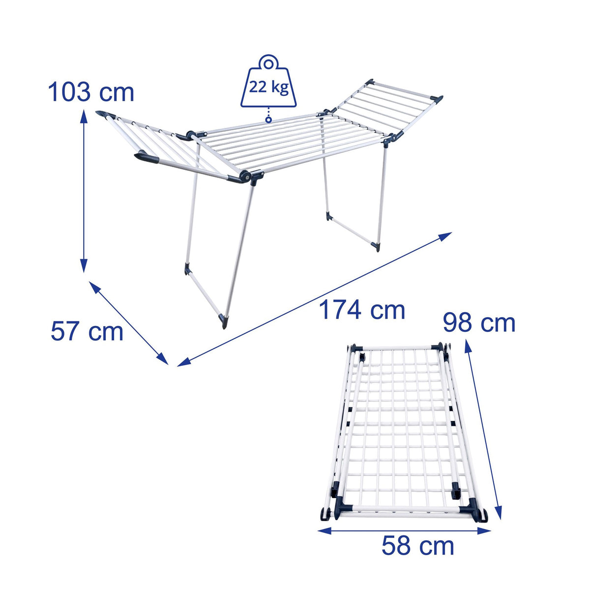 Foldable Clothes Airer, Large Steel Drying Rack