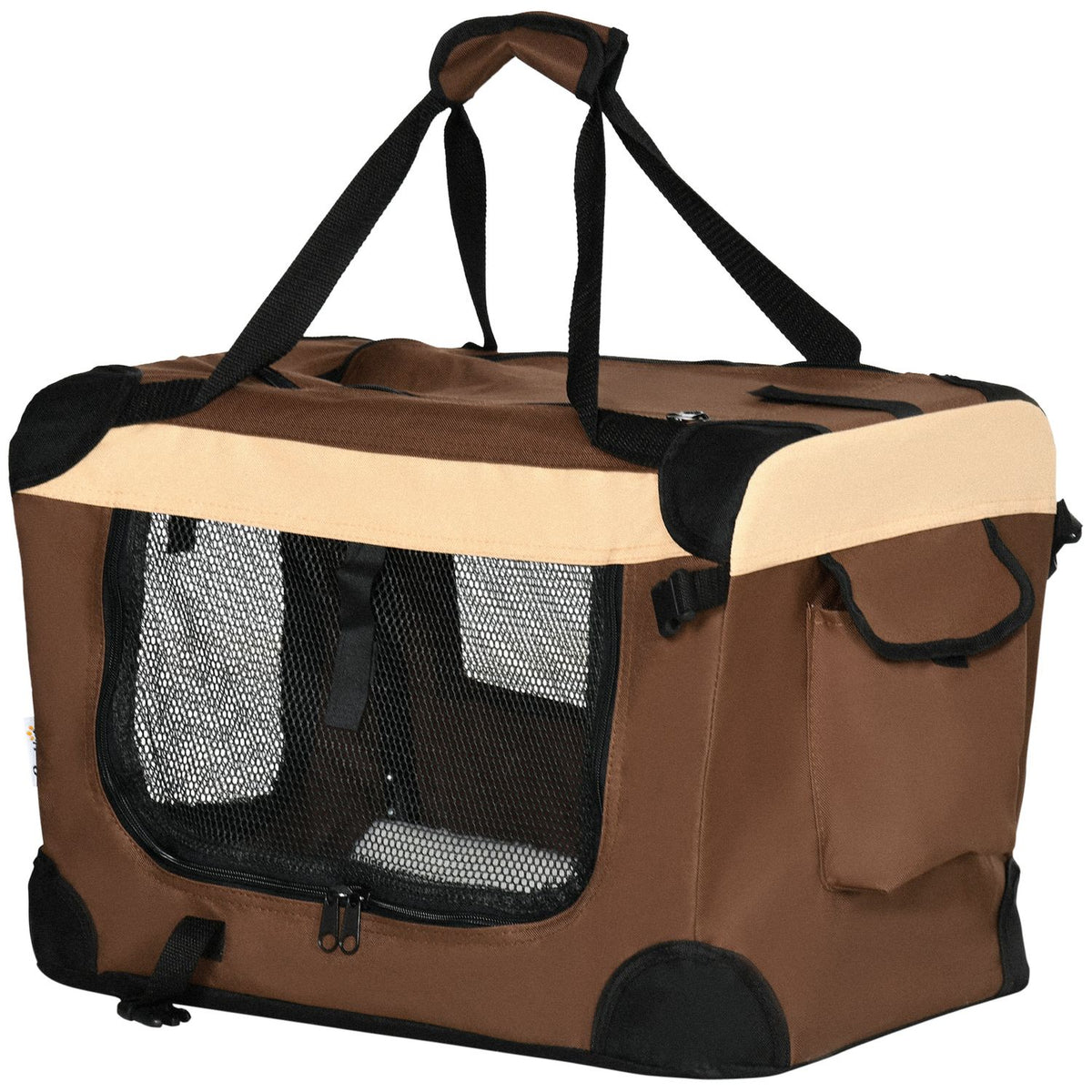 Foldable Dog Box, Dog Bag, Transport Bag With Cushion, For Minimal Dogs Up To 4 Kg, Outdoor, Brown