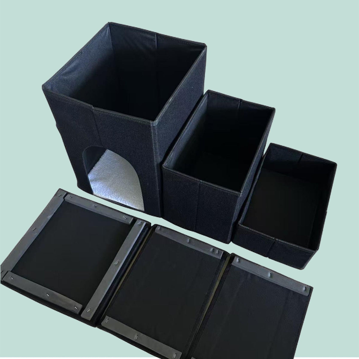 Foldable Dog Stairs, 3 Steps with Storage and Non-Slip Base