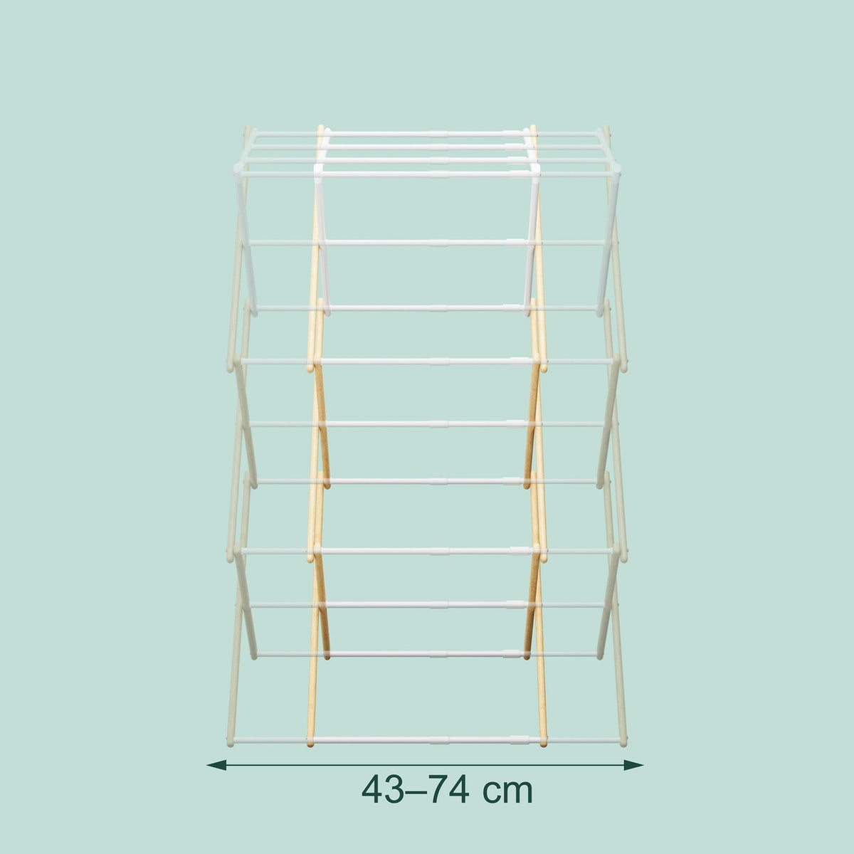 Foldable Drying Rack – Bamboo & Metal, 6 Tiers