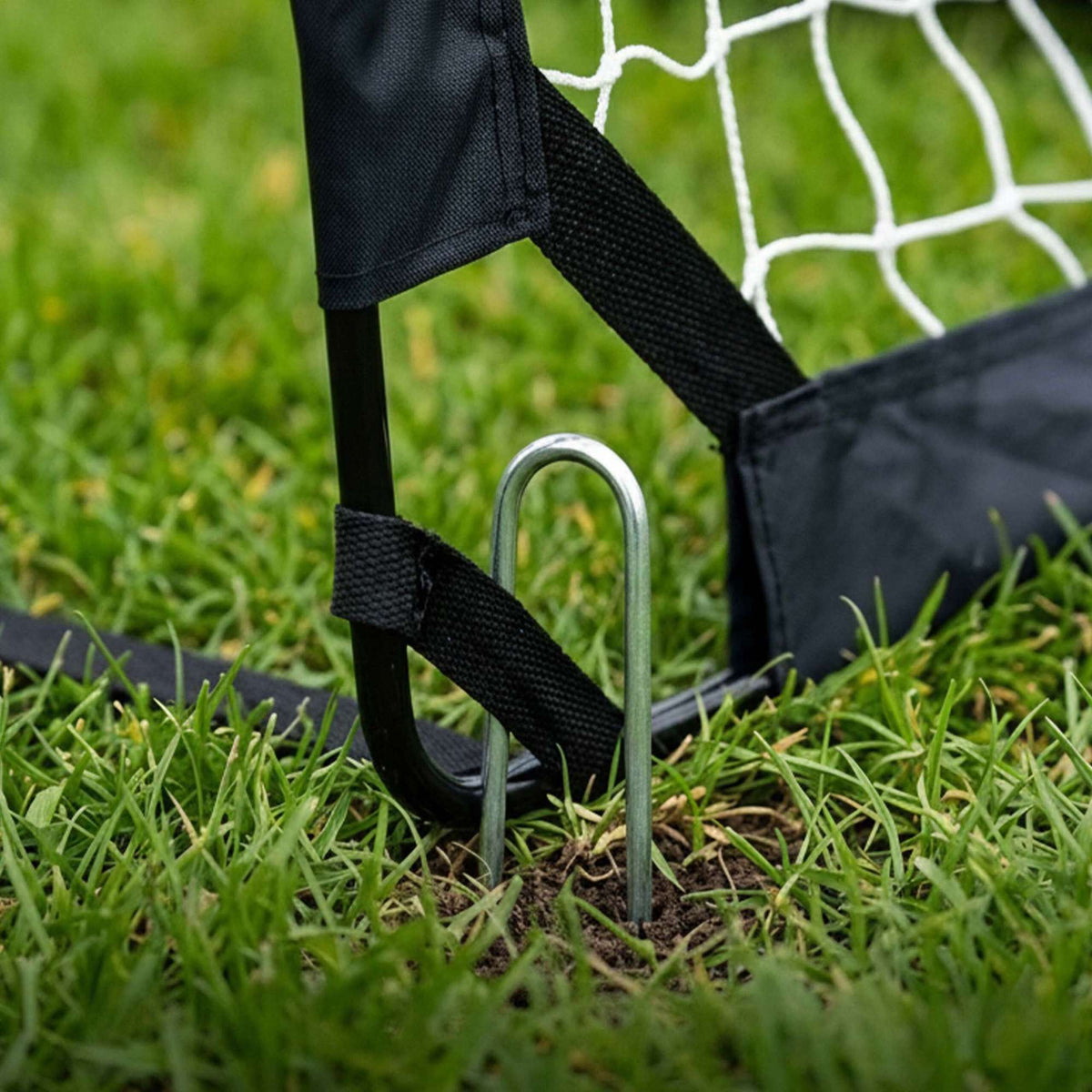 Foldable Football Goals Set, Black, with Carry Bag