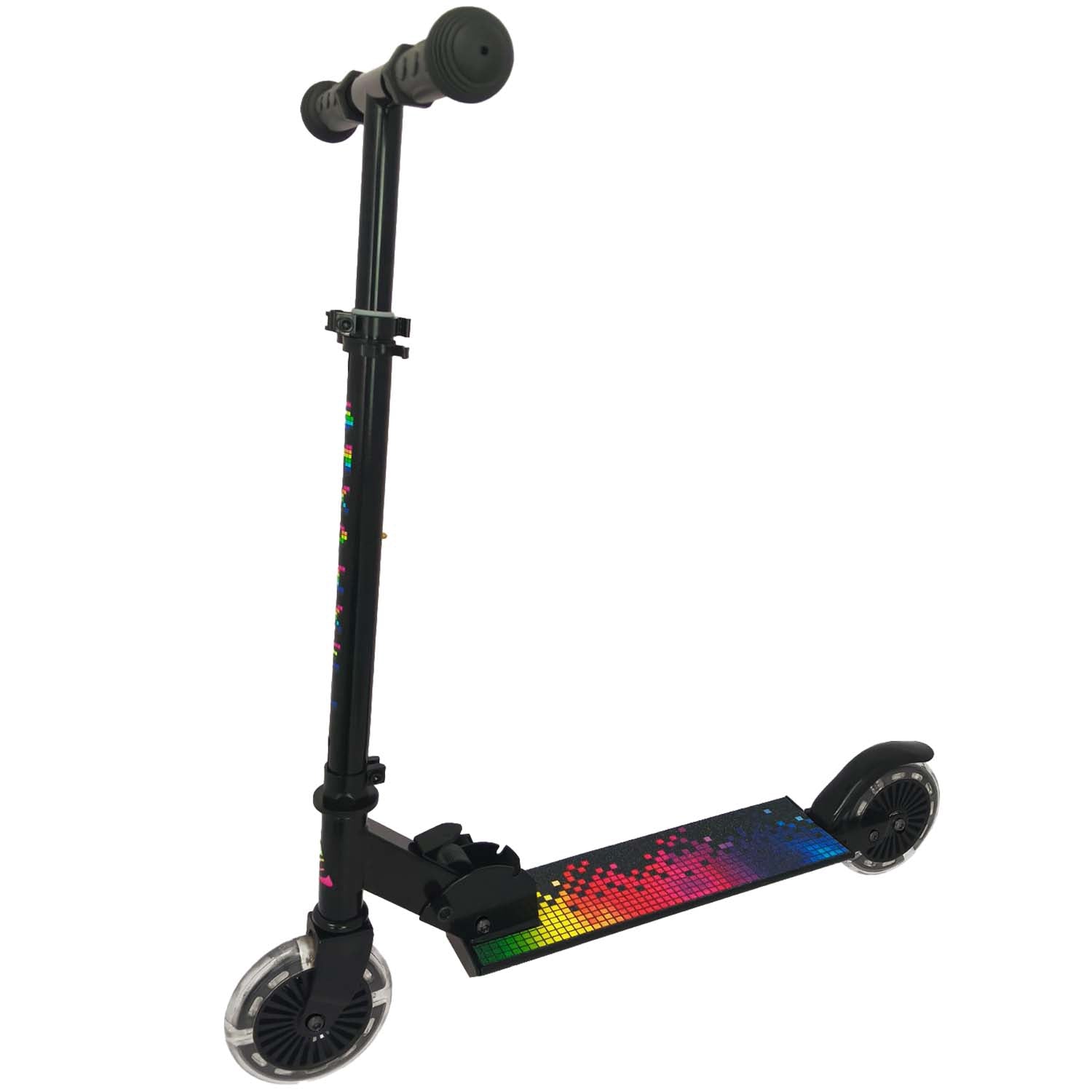 Foldable Kick Scooter, 120mm Light-Up Wheels, Adjustable Height