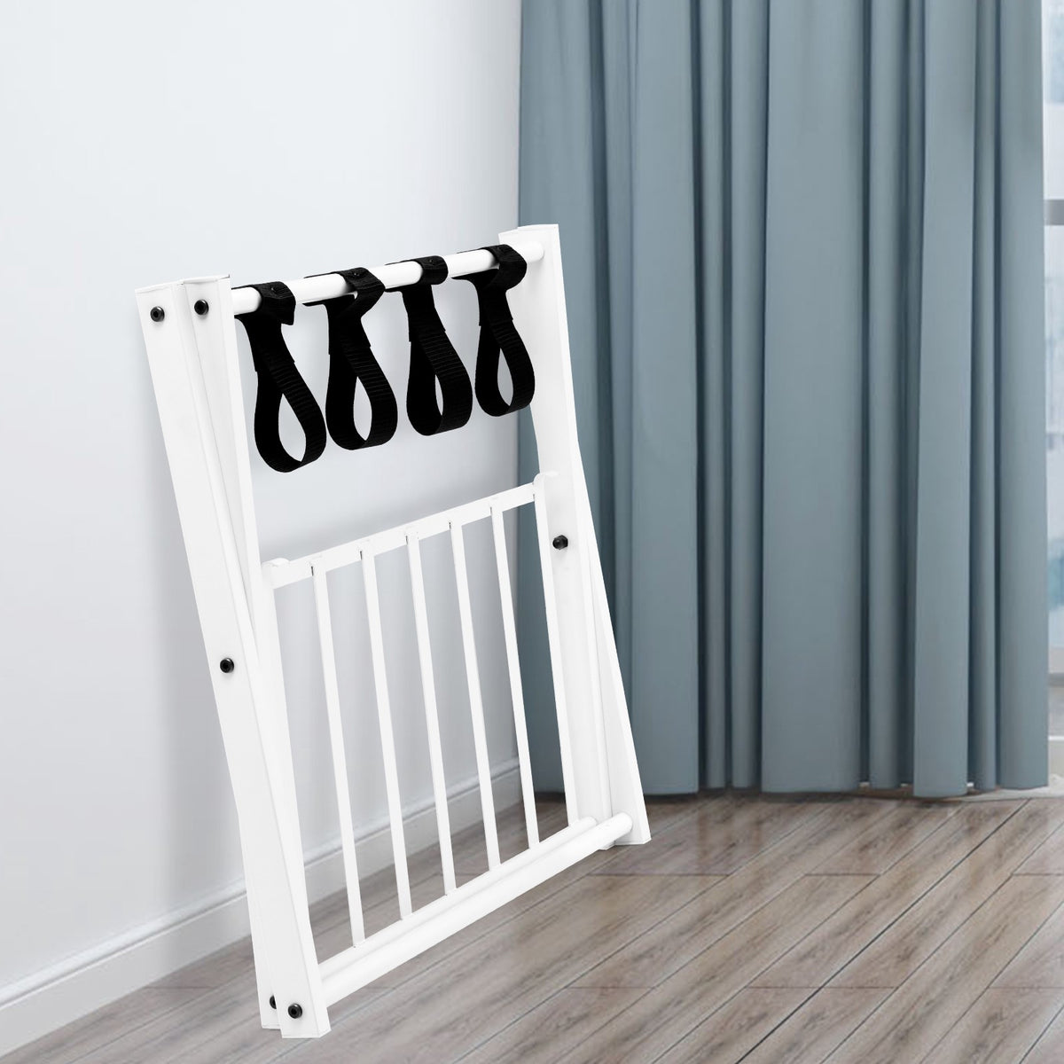 Foldable Luggage Rack, 2-Tier Metal, 60 kg, White