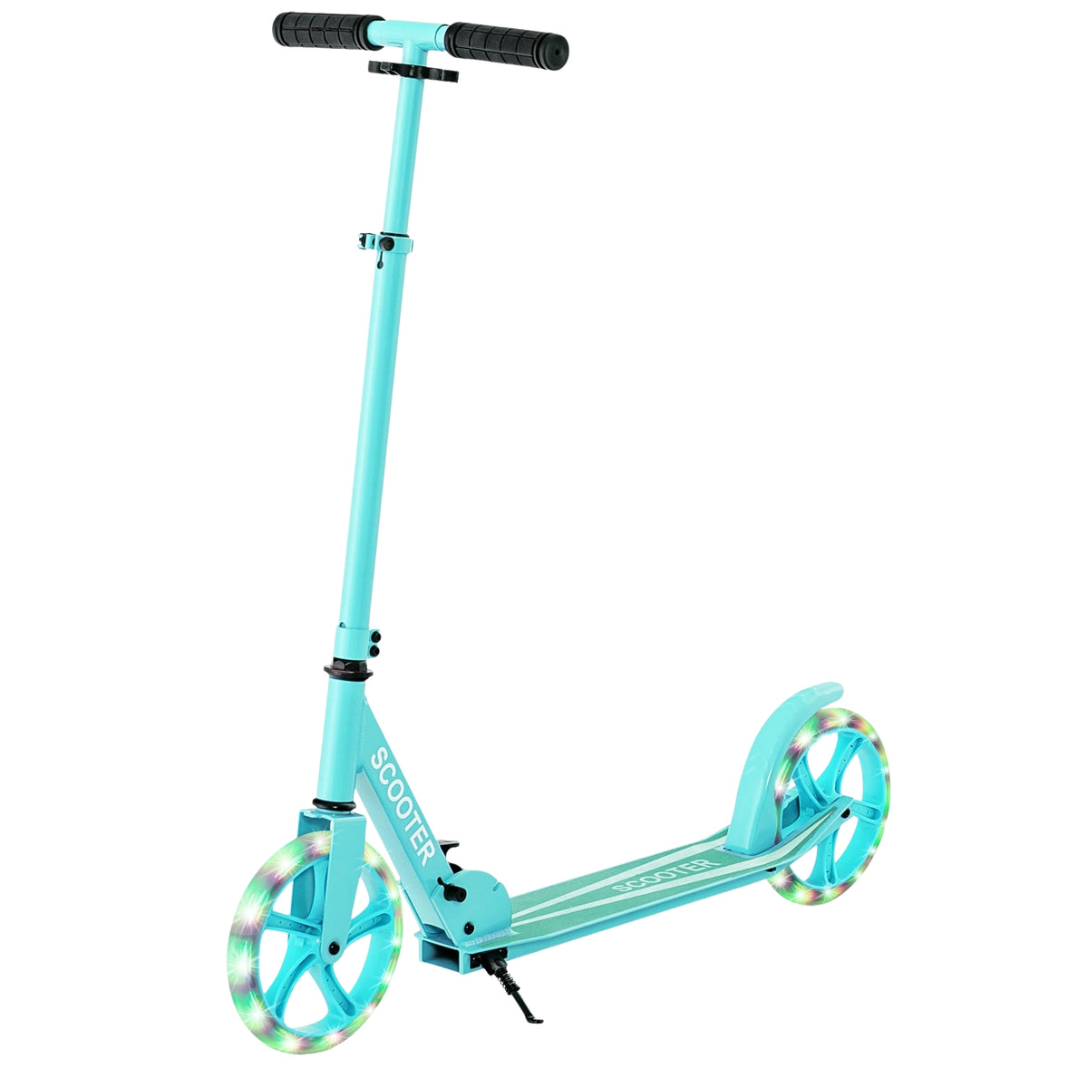 Foldable Scooter with 110kg Capacity, Adjustable LED Wheels