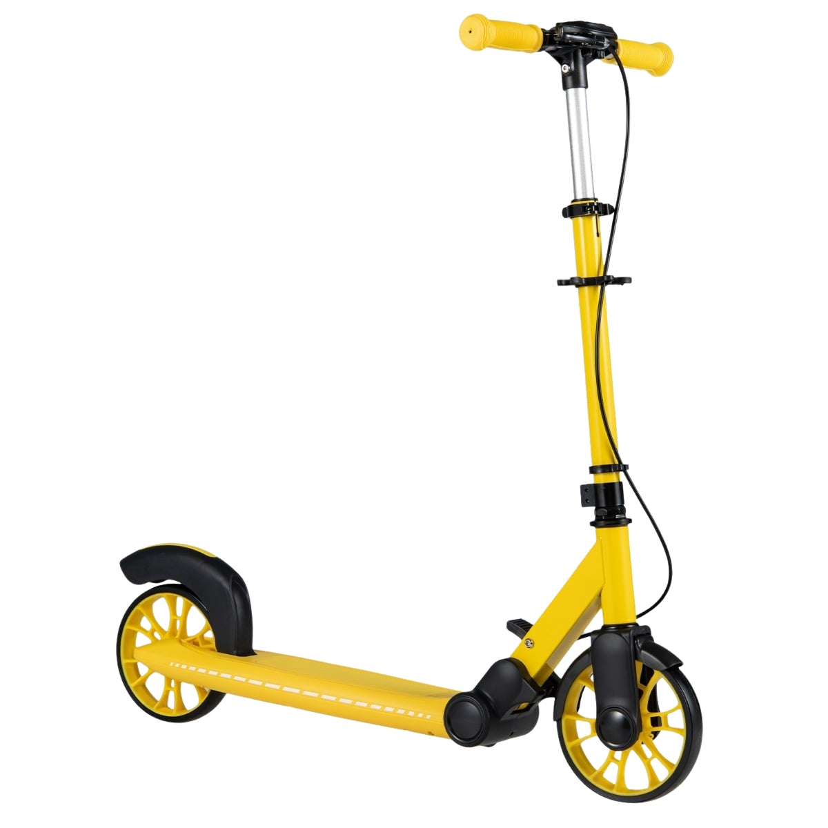 Foldable Scooter with LED Wheels, Adjustable Height, Yellow