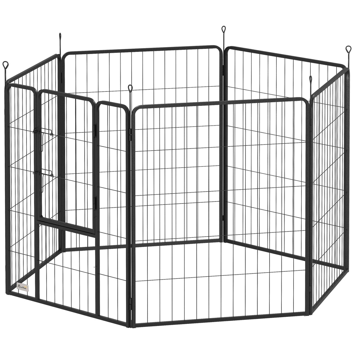 Foldable Steel Pet Playpen, 6 Panels, Grey
