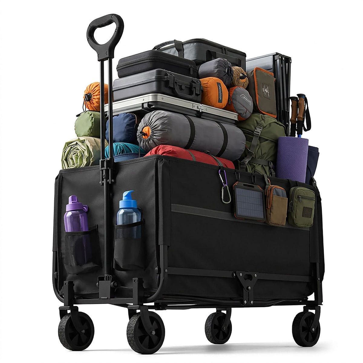 Foldable Wagon with Tailgate, Waterproof Cover