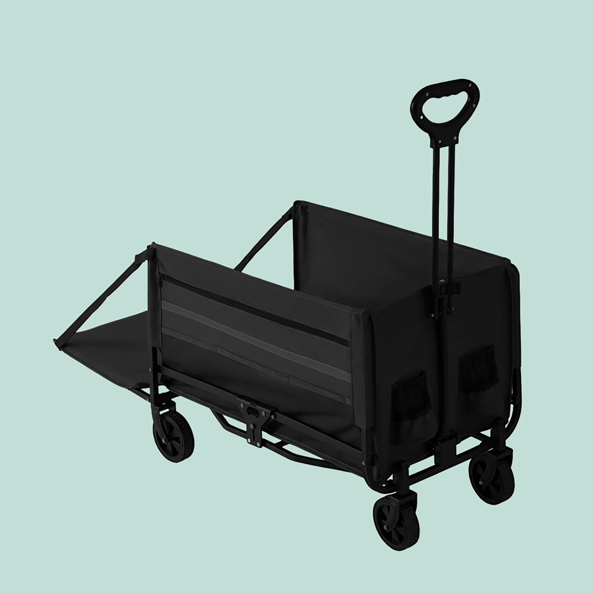 Foldable Wagon with Tailgate, Waterproof Cover
