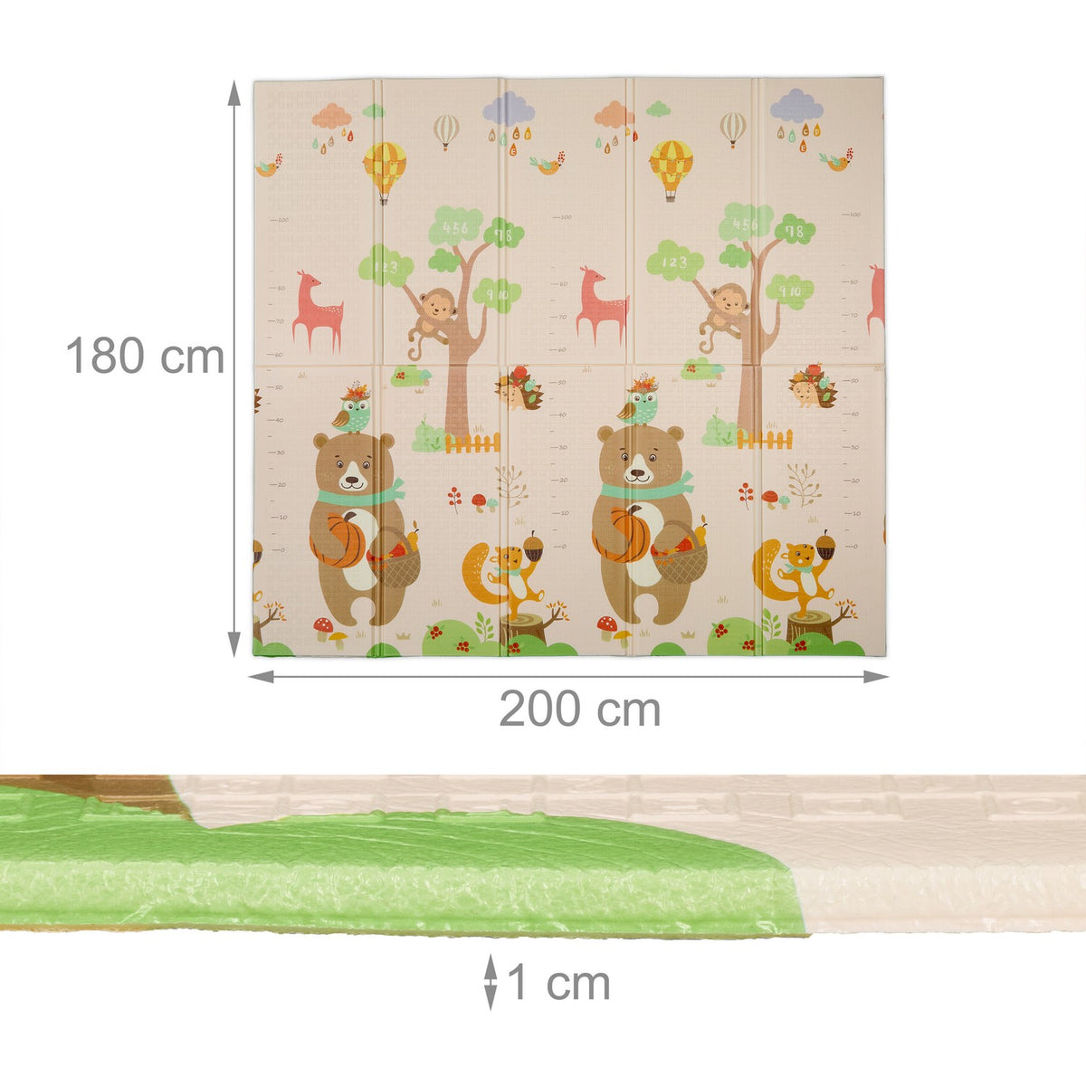 Foldable animal play mat