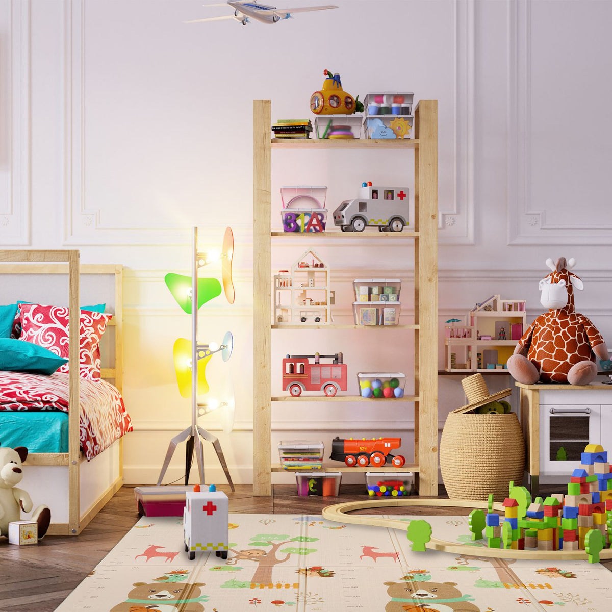 Foldable animal play mat