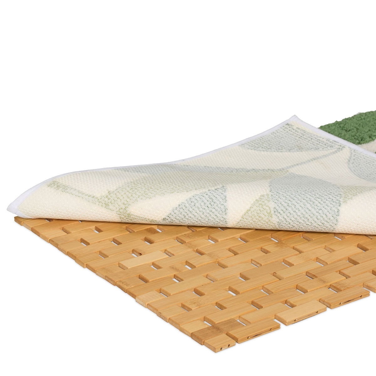 Foldable bamboo bath mat