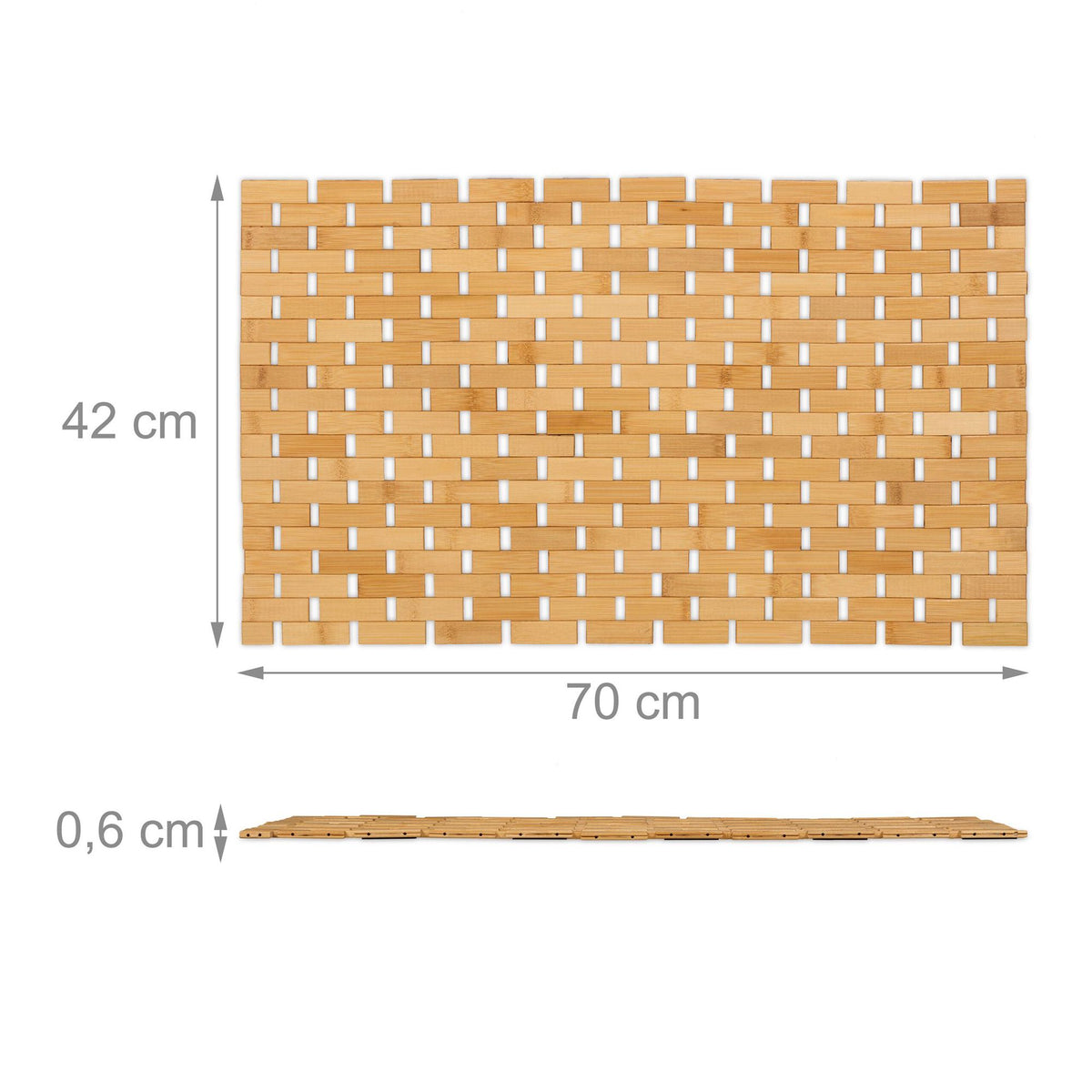 Foldable bamboo bath mat