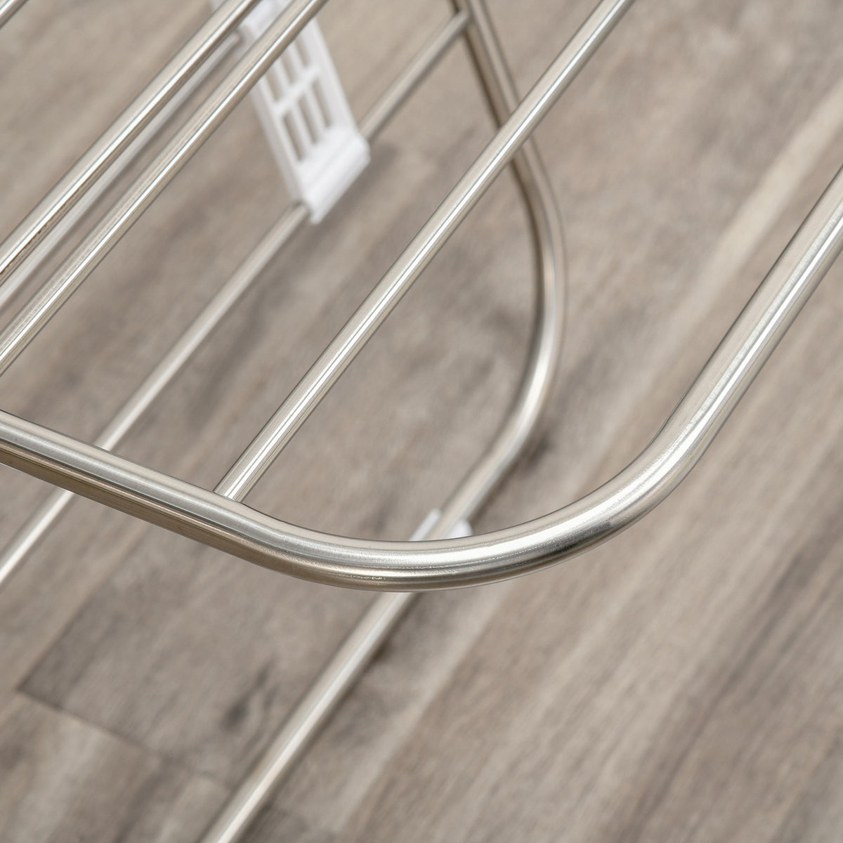 Foldable clothes airer 3 levels wing dryer stainless steel plastic silver/white 138x60.5x112cm