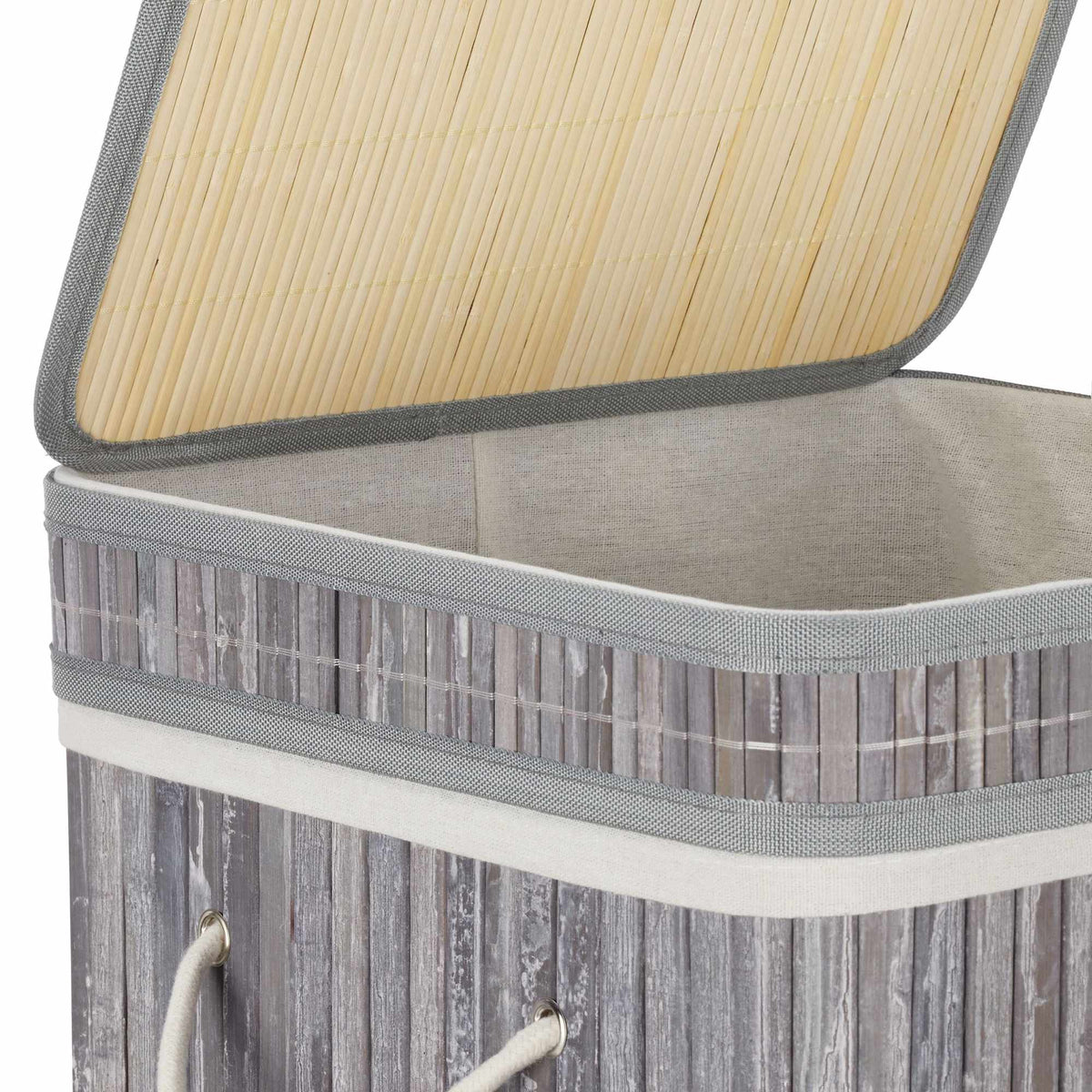 Foldable laundry basket bamboo