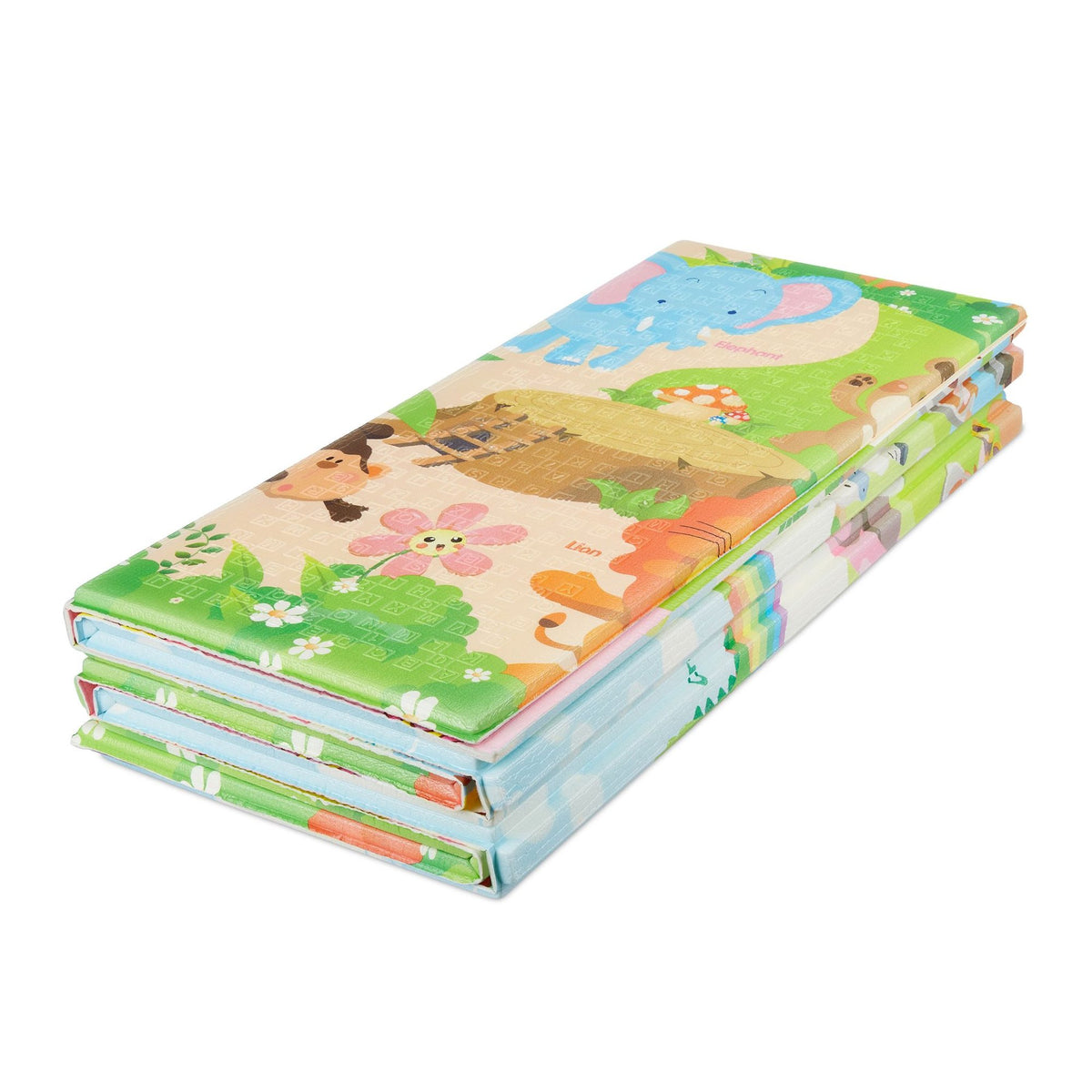 Foldable play mat safari motif