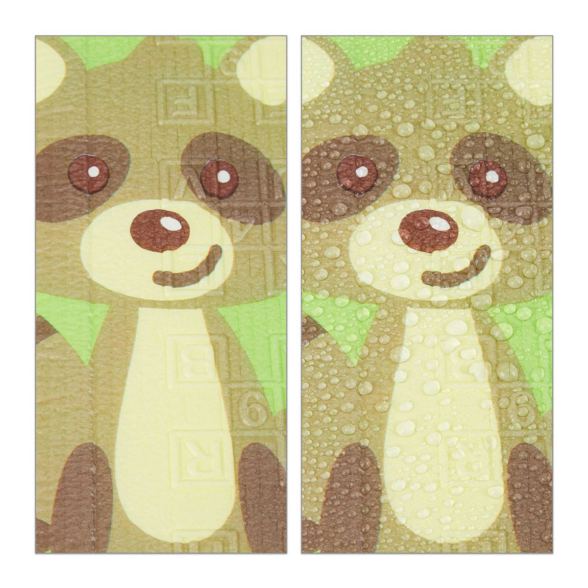 Foldable play mat with animal motifs
