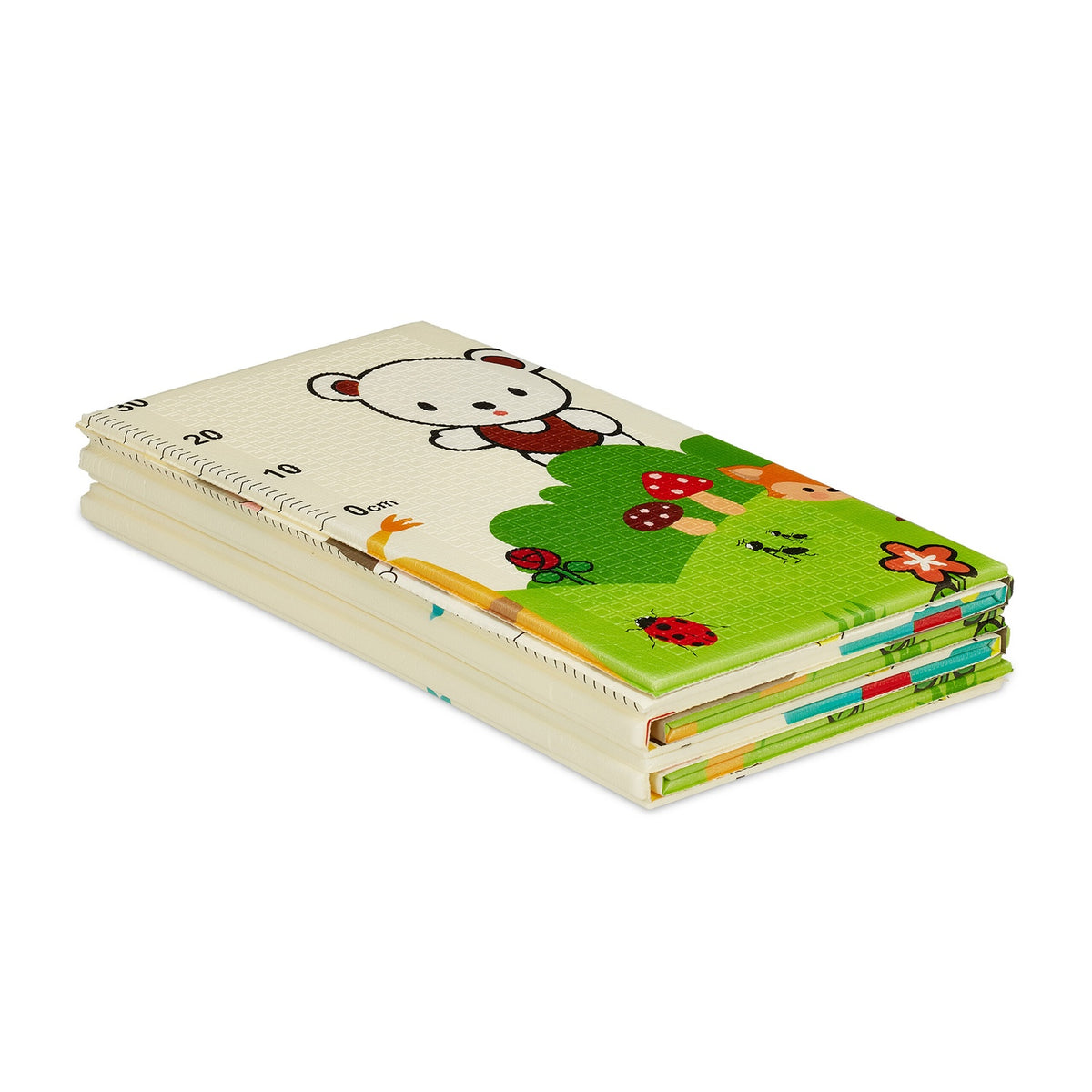 Foldable play mat with animal motifs