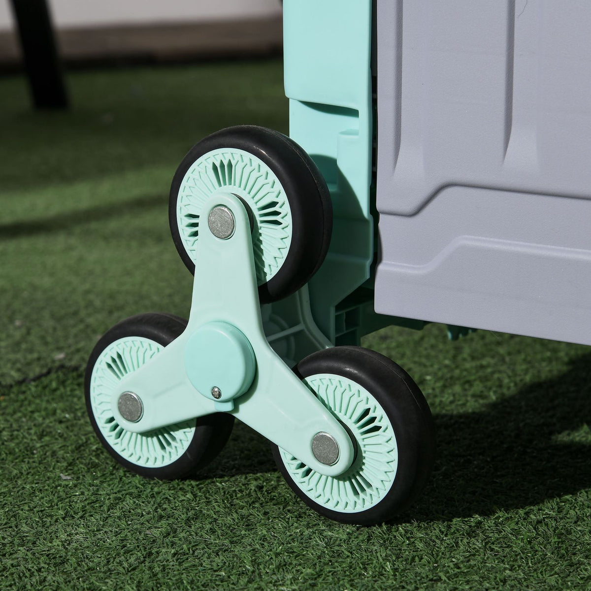 Foldable shopping trolley, portable up to 80 kg, shopping trolley with adjustable telescopic handle, lid, transport trolley, green