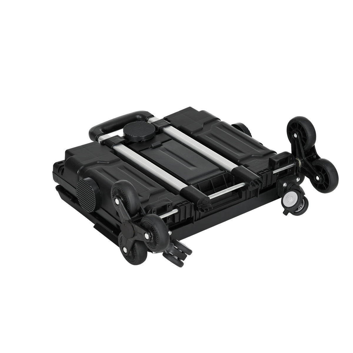 Foldable shopping trolley, portable up to 80 kg, shopping trolley with adjustable telescopic handle, stair climber with lid, transport trolley