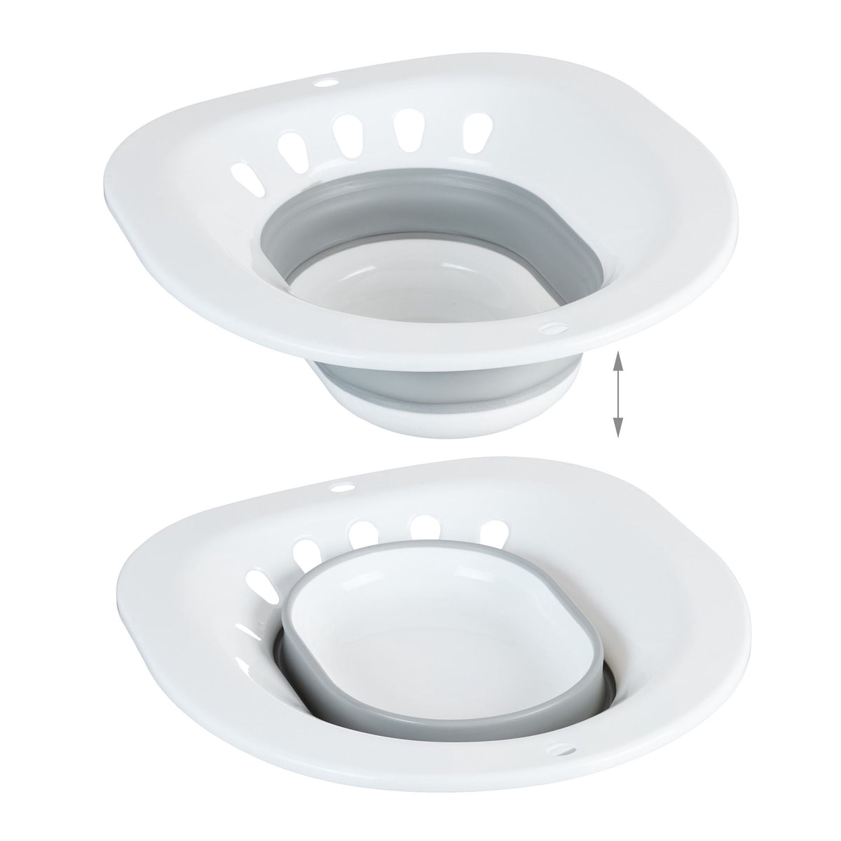 Foldable sitz bath for the toilet