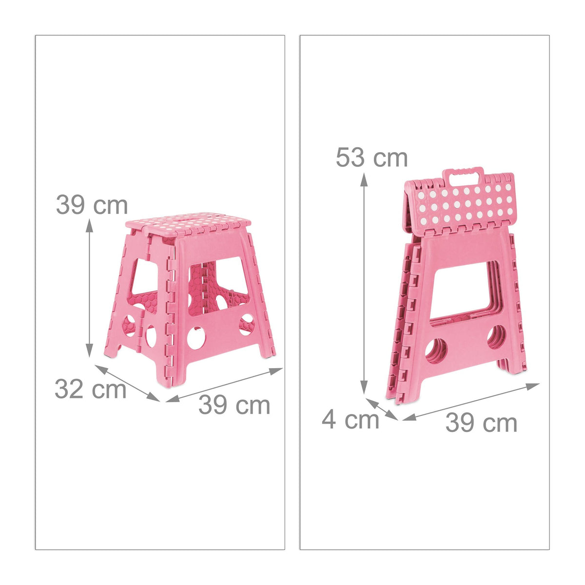 Foldable stool XL pink