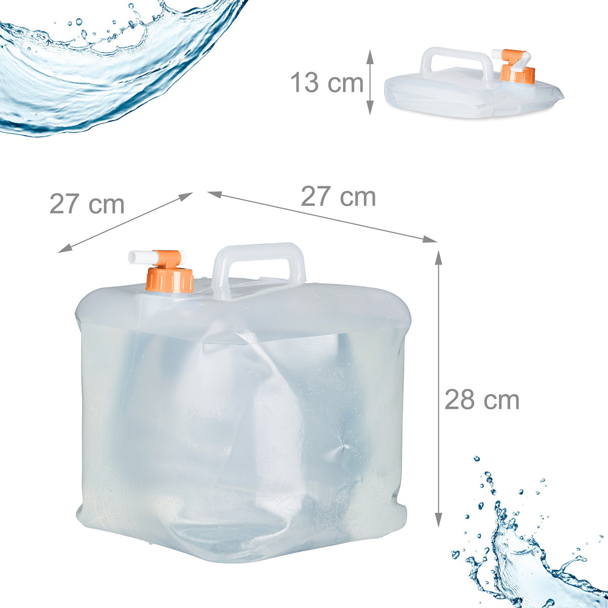 Foldable water container with 4 containers