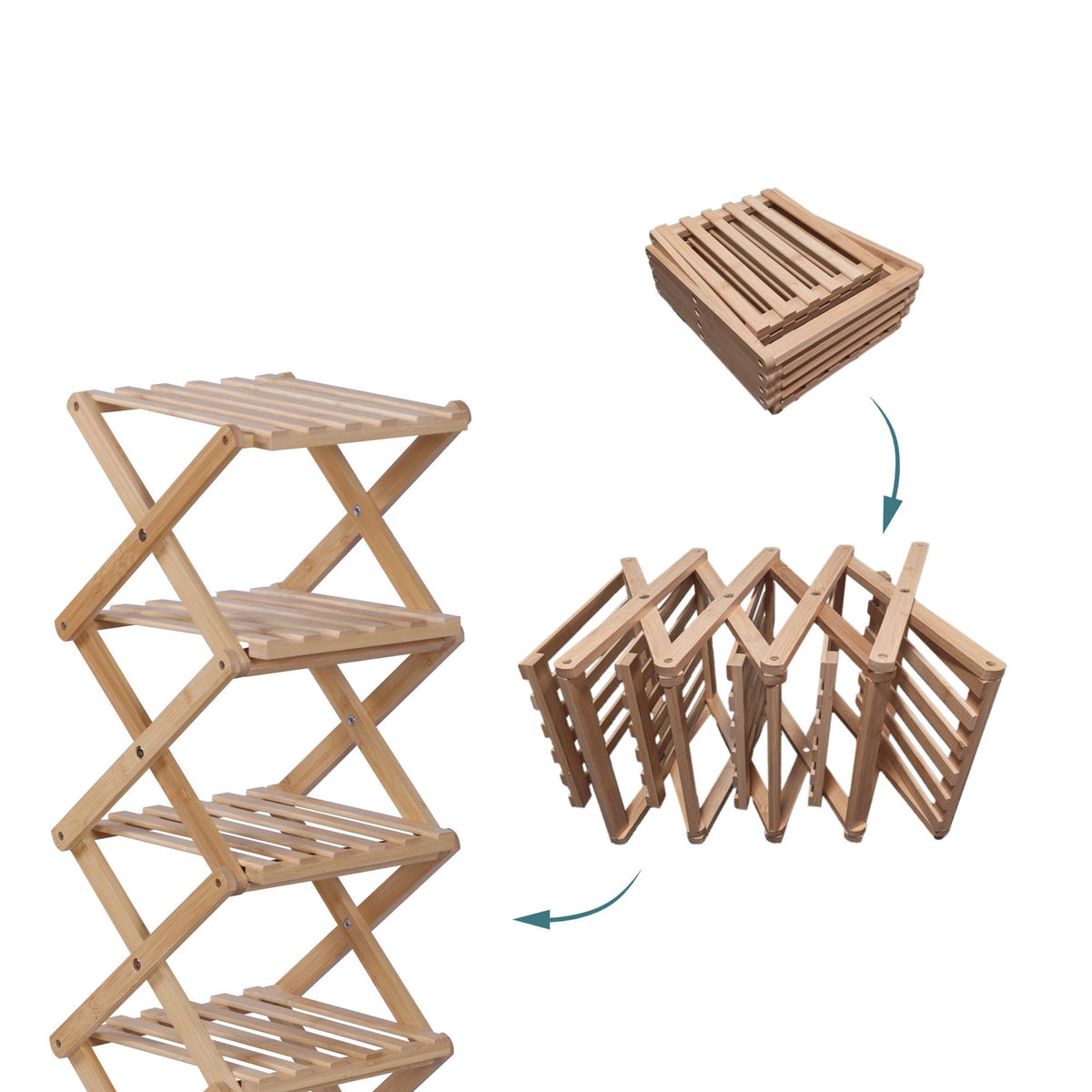 Folding Bamboo Shoe Rack – Vertical, Space-Saving Design