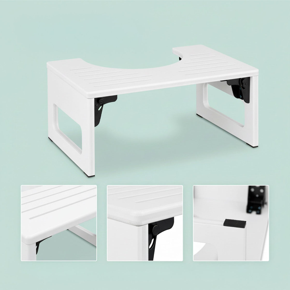 Folding Bamboo Toilet Stool – Non-Slip, Compact Design