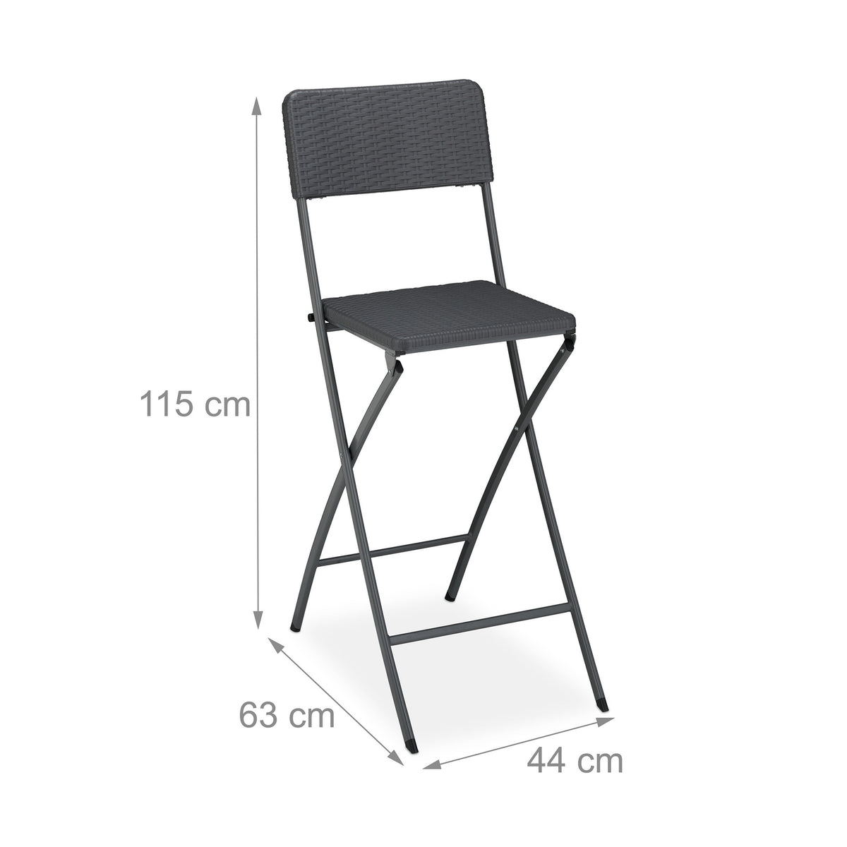 Folding Bar Stools, Weather-Proof Rattan Look