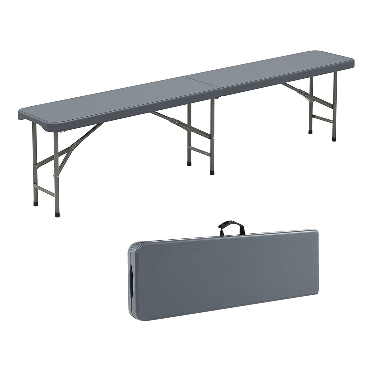 Folding Bench 180cm HDPE, Metal Legs, 600kg Capacity
