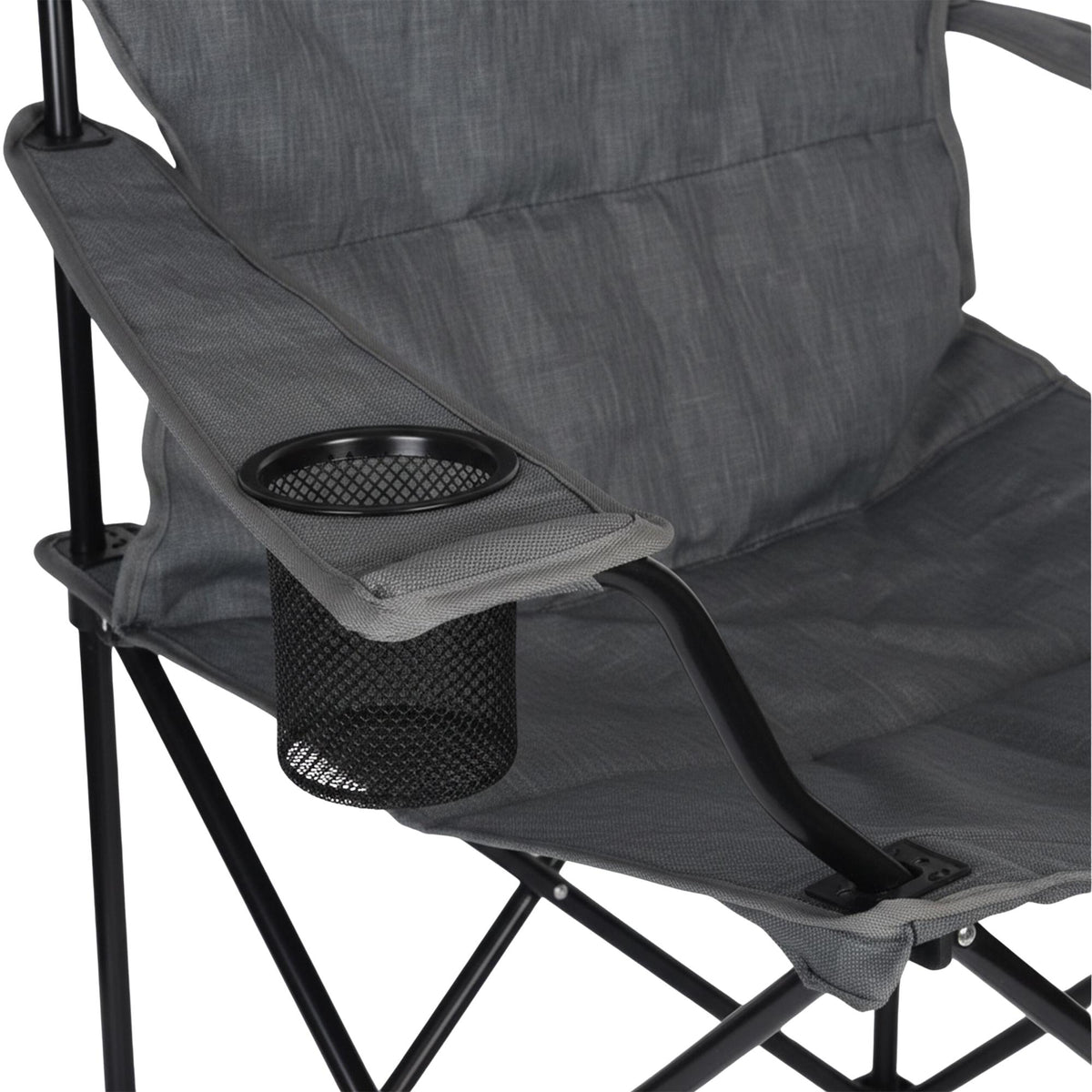 Folding Camp Chair with Armrests and Cup Holder