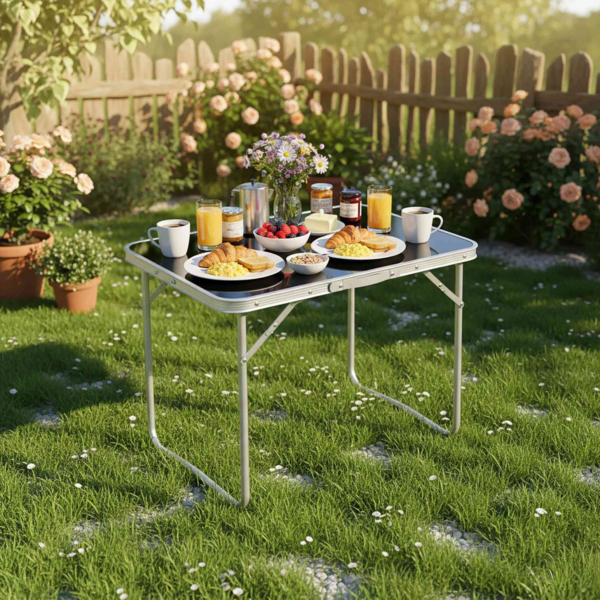 Folding Camp Table, Lightweight Aluminum, Portable