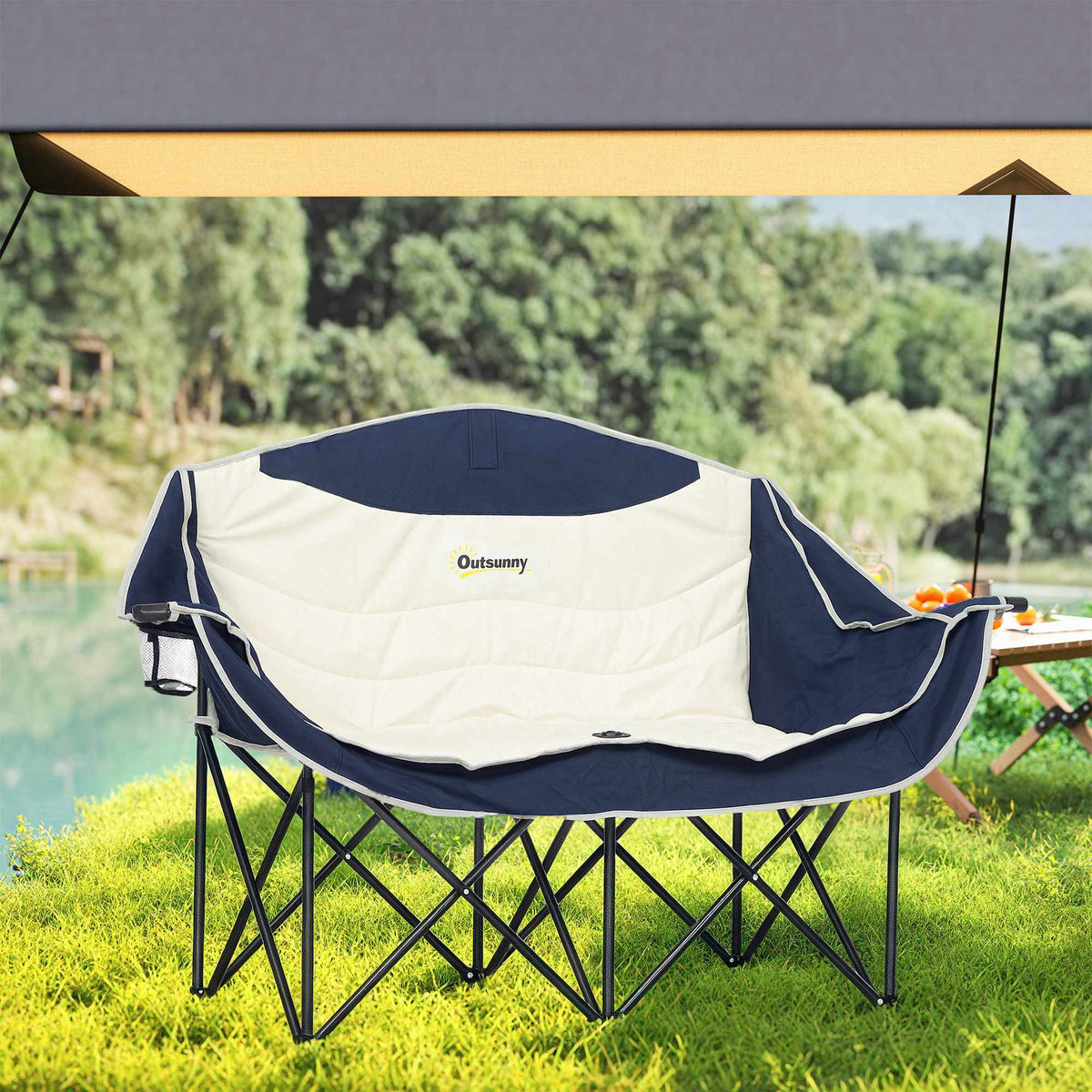 Folding Camping Chair, Dual Padded Seats, 250kg Capacity