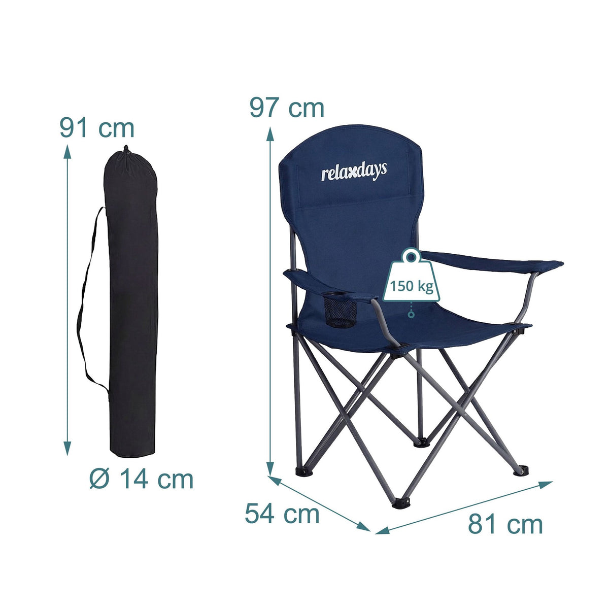 Folding Camping Chairs Set of 2 – Lightweight With Bag