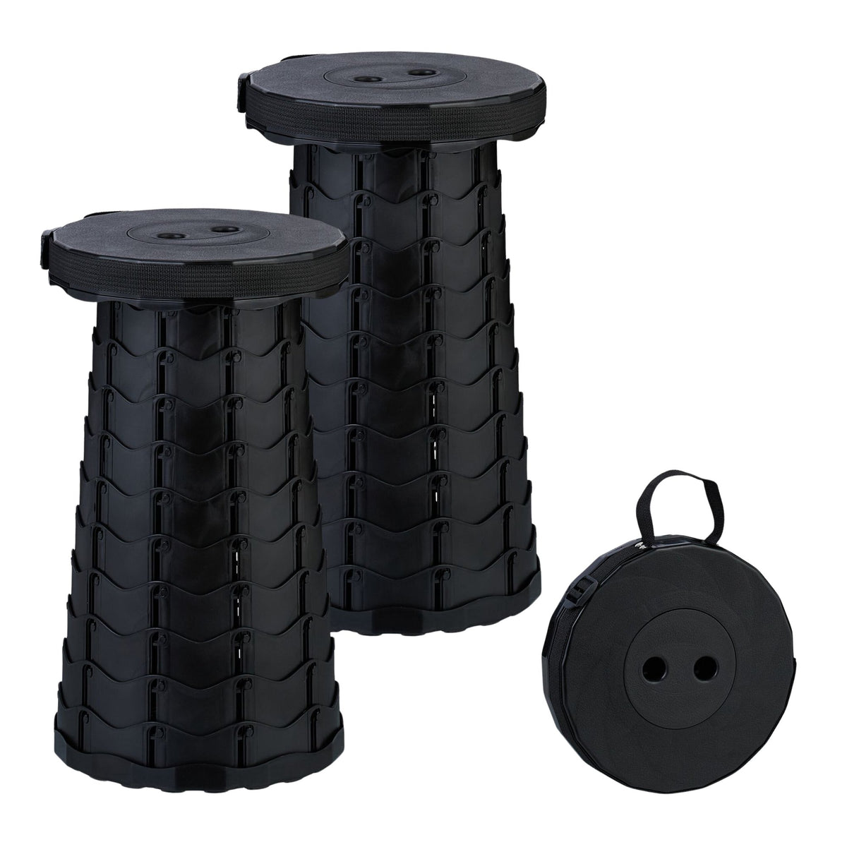 Folding Camping Stools, Adjustable, Set of 2