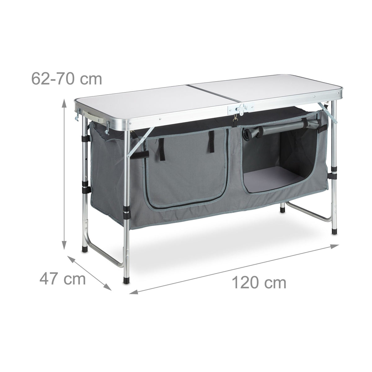 Folding Camping Table with Removable Fabric Cabinet