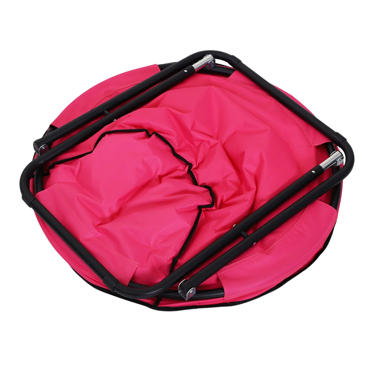 Folding Chair, Folding Camping Chair, Upholstered Chair, Metal + Oxford Fabric, Pink, 80X80X75 Cm