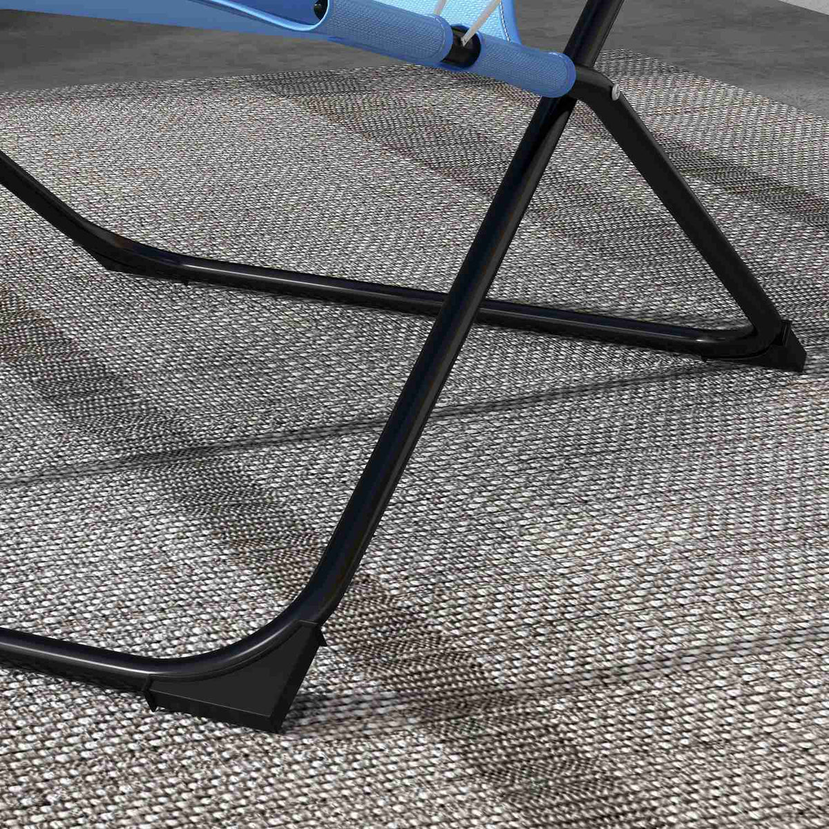 Folding Chair Garden Chair Adjustable Backrest Camping Chair Pillow 120Kg Mesh Blue
