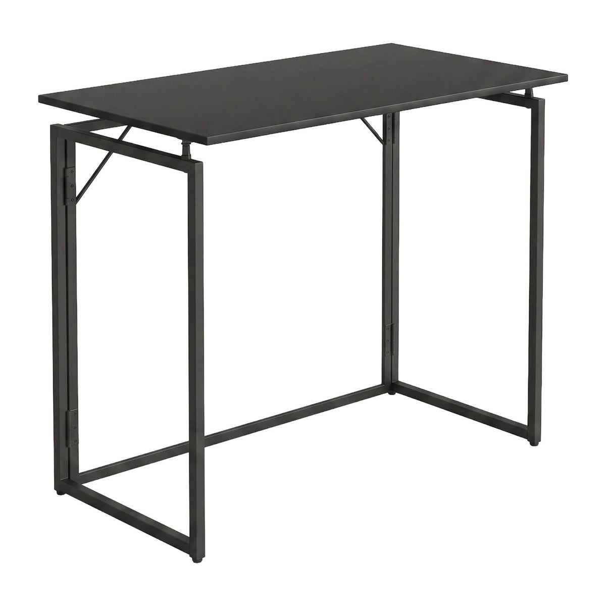 Folding Desk, Black – 100 x 50 cm, Wood & Steel