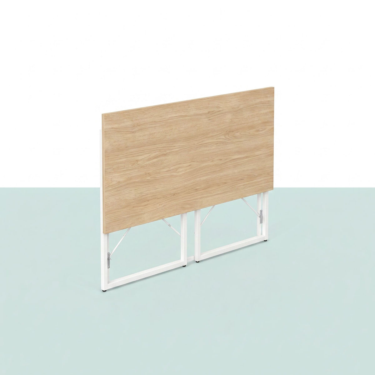 Folding Desk, Natural White, 80x40 cm, Wood & Steel