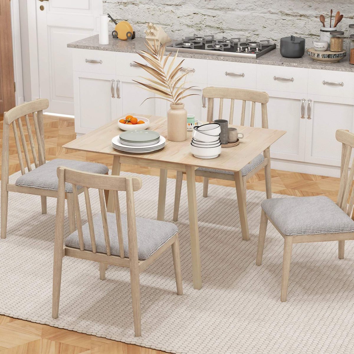 Folding Dining Table, Kitchen Table For 2-4 People, Folding Table, Dining Room Table Made Of Wood, For Small Rooms, 110 X 86 X 75 Cm, Natural