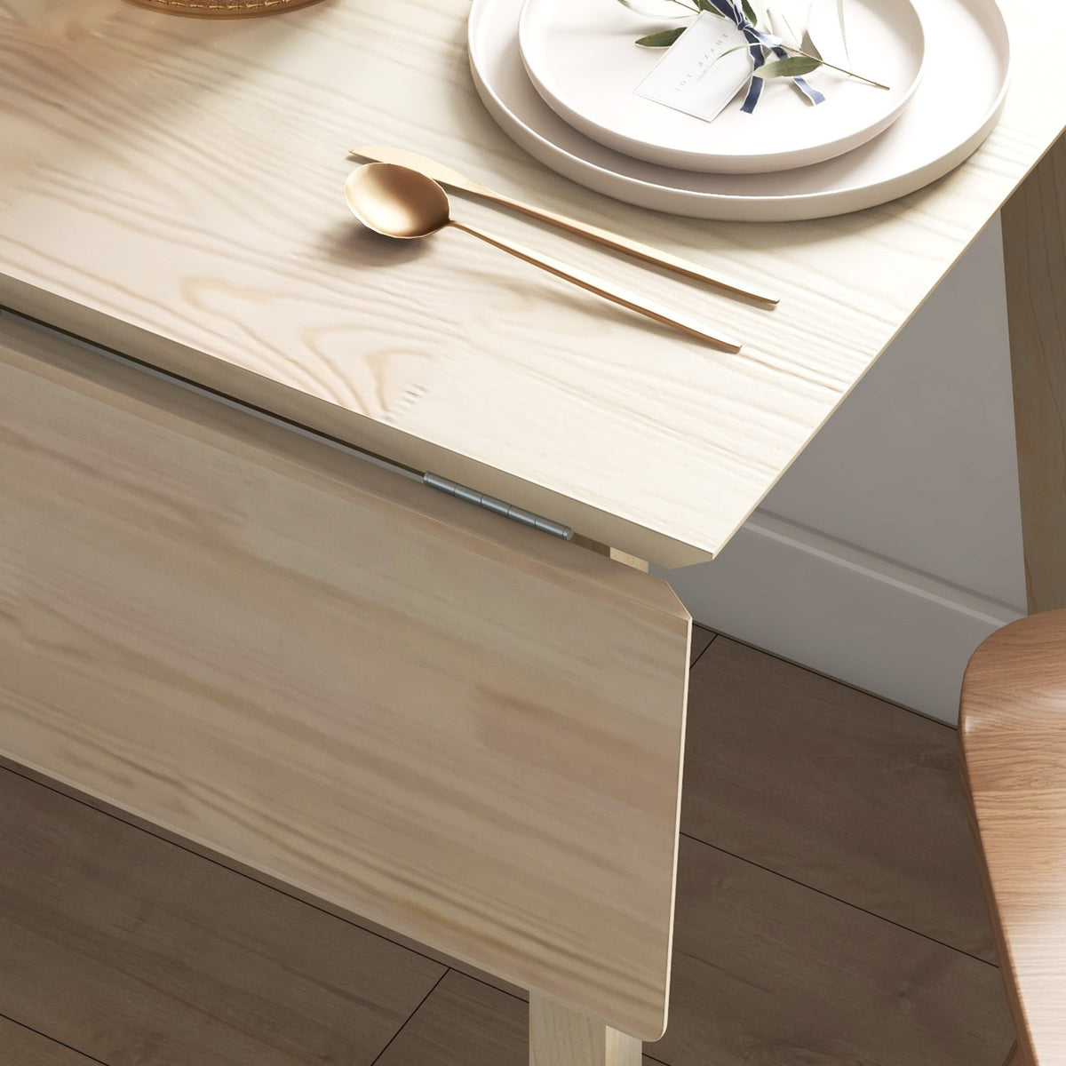 Folding Dining Table, Kitchen Table For 2-4 People, Folding Table, Dining Room Table Made Of Wood, For Small Rooms, 110 X 86 X 75 Cm, Natural